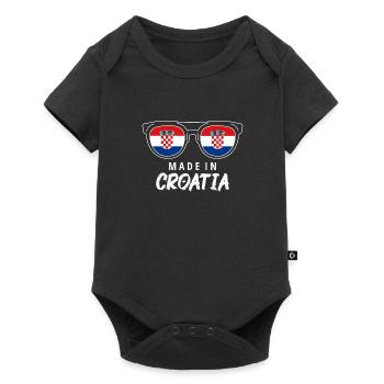 Drapeau de la Croatie Adriatique Zagreb Drapeau de la Croatie - Body à manches courtes Premium Bébé - noir - Devant