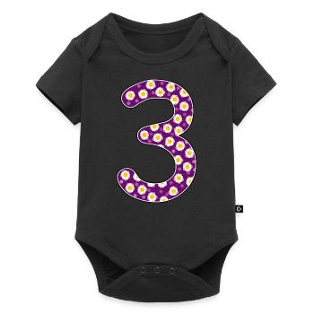 Birthday Three Flowers - Baby Premium short-sleeve bodysuit - black - Front