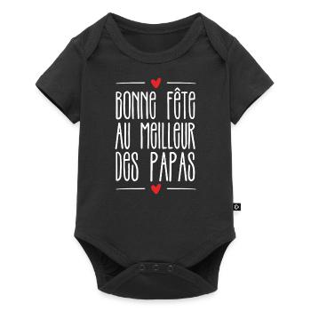 Bonne fête au meilleur des papas - Body à manches courtes Premium Bébé - noir - Devant