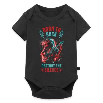 Guitarist Electric Guitar Rock Punk Metal Splash Neon - Baby Premium short-sleeve bodysuit - black - Front