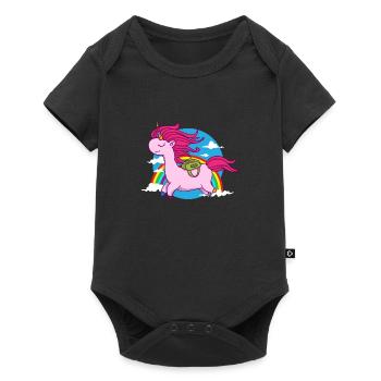 Unicorn T-Shirt - Baby Premium short-sleeve bodysuit - black - Front