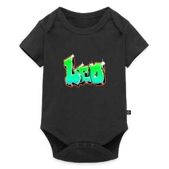 Leo Graffiti Green - Baby Premium short-sleeve bodysuit - black - Front
