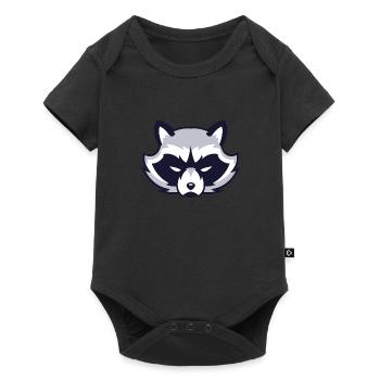 Waschbär - Baby Premium Kurzarmbody - Schwarz - Vorne