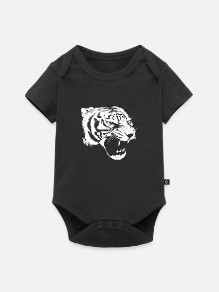 Tiger wütend - Baby Premium Kurzarmbody - Schwarz