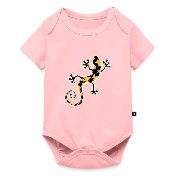Yellow and black spotted leopard gecko - Baby Premium short-sleeve bodysuit - rose - Front