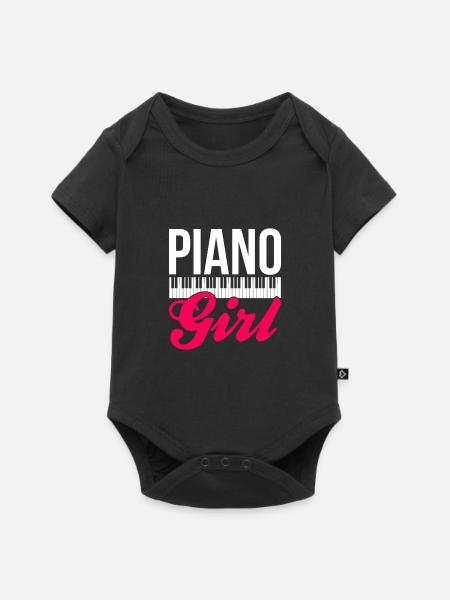 Cool Piano Design Quote Colorful Piano Girl - Baby Premium Kurzarmbody - Schwarz