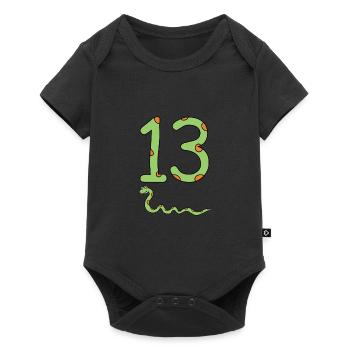 Snake Birthday Boy 13th Thirteenth Kids Reptile - Baby Premium short-sleeve bodysuit - black - Front