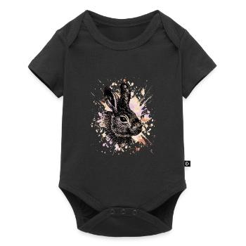 Rabbit - Baby Premium short-sleeve bodysuit - black - Front