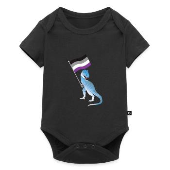 Asexual Flag Dinosaur LGBTQIA Pride LGBT - Baby Premium short-sleeve bodysuit - black - Front