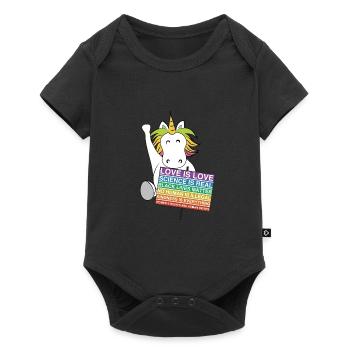 Social Justice Unicorn Activist Sign Equity - Baby Premium short-sleeve bodysuit - black - Front