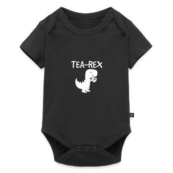 Tea-Rex design drinking Tyrannosaurus dinosaur - Baby Premium short-sleeve bodysuit - black - Front