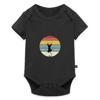 Cat shirt vintage kitty retro cats ladies - Baby Premium short-sleeve bodysuit - black - Front