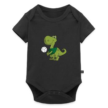 T-Rex Volleyball Tyrannosaur Dinosaur Dino - Baby Premium short-sleeve bodysuit - black - Front