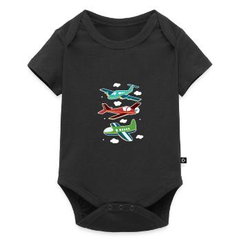 T-shirt Aviator Pilot Sky Clouds pour enfants - Body à manches courtes Premium Bébé - noir - Devant