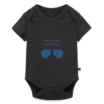 Trust me I ma pilot airplane flying gift - Baby Premium short-sleeve bodysuit - black - Front
