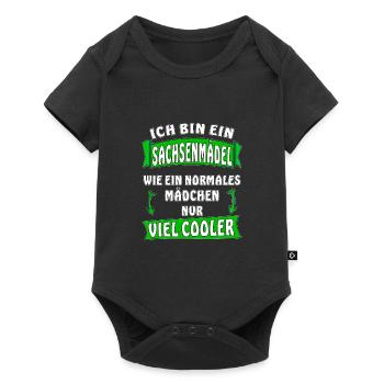 ICH BIN EIN SACHSENMÄDEL - Baby Premium Kurzarmbody - Schwarz - Vorne