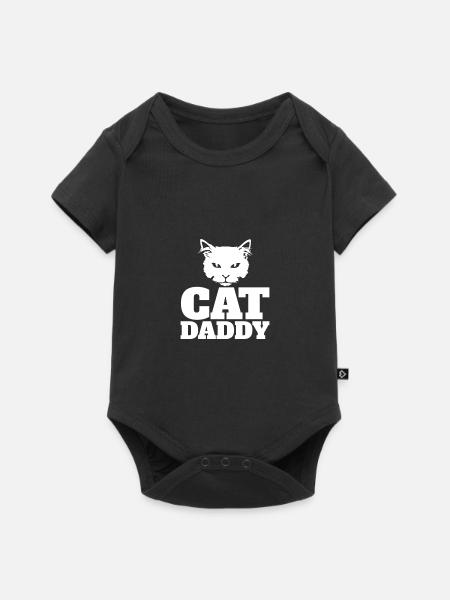 Katze Papa - Baby Premium Kurzarmbody - Schwarz