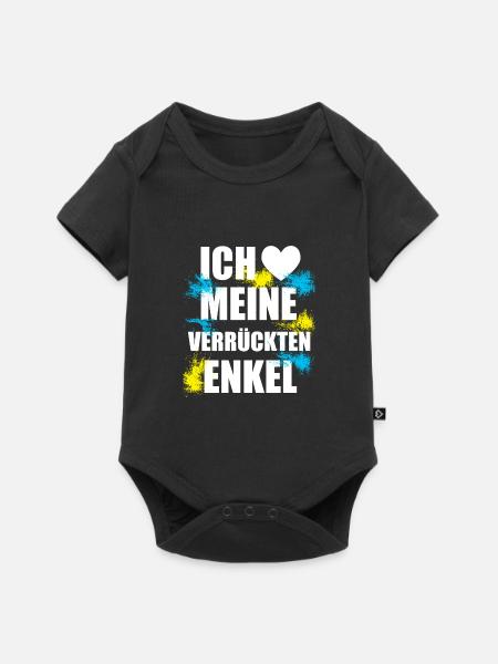 Liebe - Enkel - Baby Premium Kurzarmbody - Schwarz
