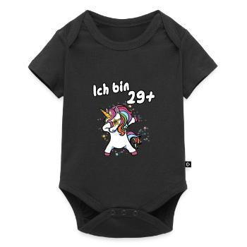 Ich bin 29 plus Einhorn - Baby Premium Kurzarmbody - Schwarz - Vorne