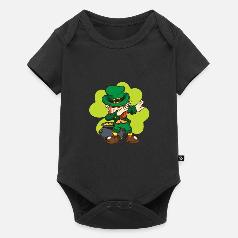 St Patricks Day Dabbing Leprechaun - Body à manches courtes Premium Bébé - noir