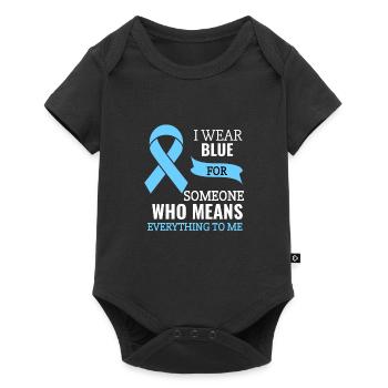 Ruban de sensibilisation au cancer de la prostate Je porte des hommes bleus - Body à manches courtes Premium Bébé - noir - Devant