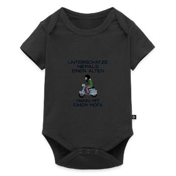 alter mann mit mofa Motorroller - Baby Premium Kurzarmbody - Schwarz - Vorne