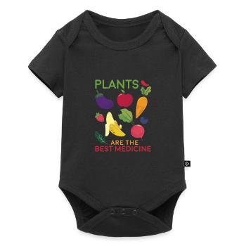 Plants Are The Best Medicine Funny Health Food - Body à manches courtes Premium Bébé - noir - Devant