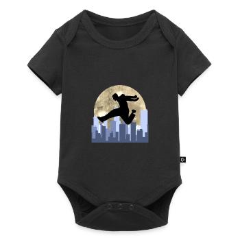 parkour parkou runner - Baby Premium short-sleeve bodysuit - black - Front