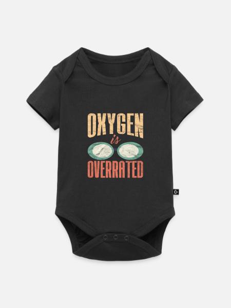 Funny Swimming Oxygen Is Overrated - Baby Premium Kurzarmbody - Schwarz