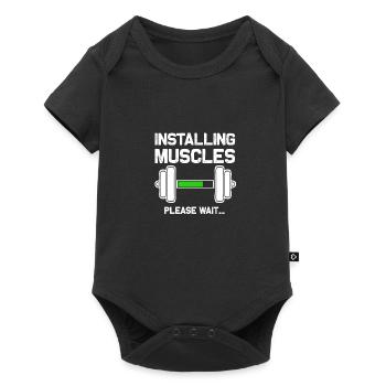 Muskel-Installation - Laden - Bitte warten Sie ... Fitne - Baby Premium Kurzarmbody - Schwarz - Vorne
