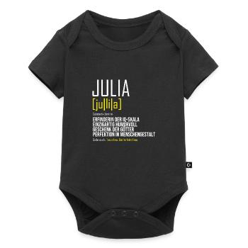Julia Damen Vorname Outfit | Lustiger Definition - Baby Premium Kurzarmbody - Schwarz - Vorne