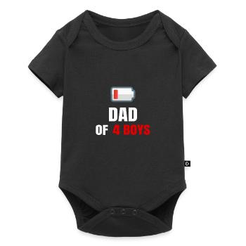 Papa de quatre garçons drôle de la fête des pères Fils à papa hommes - Body à manches courtes Premium Bébé - noir - Devant