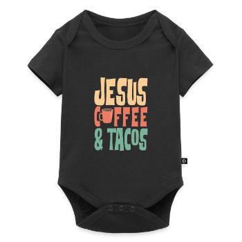 Jesus Coffee & Tacos Christianity - Baby Premium Kurzarmbody - Schwarz - Vorne