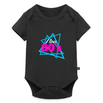 I love 80s - Baby Premium Kurzarmbody - Schwarz - Vorne