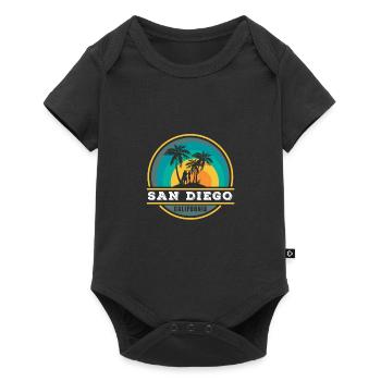 San Diego CA California Van Life Surfer USA - Baby Premium Kurzarmbody - Schwarz - Vorne
