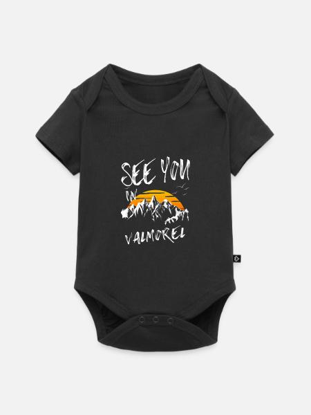 Valmorel France randonnée et ski - Body à manches courtes Premium Bébé - noir