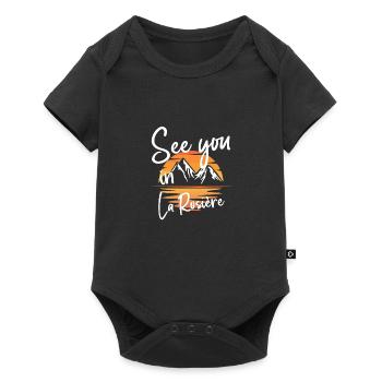 La Rosière Frankreich wandern und Ski fahren - Baby Premium Kurzarmbody - Schwarz - Vorne
