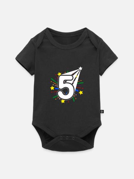 5 Jahre alt 5. Geburtstag Party Nummer 5 - Baby Premium Kurzarmbody - Schwarz