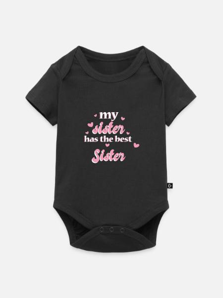 Meine Schwester Hat Das Beste Schwesterzitat - Premium kortærmet baby-body  - sort