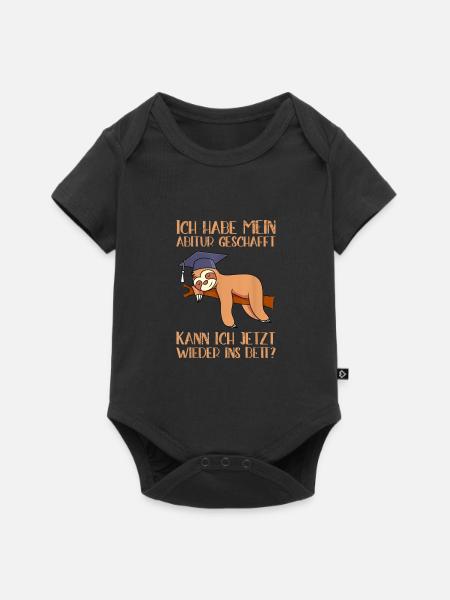 Graduation Sloth - Baby Premium Kurzarmbody - Schwarz