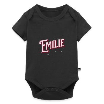 Emilie name personalized - Baby Premium short-sleeve bodysuit - black - Front