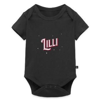 Lilli Namen personalisiert - Baby Premium Kurzarmbody - Schwarz - Vorne