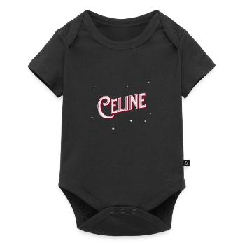 Noms Céline personnalisés - Body à manches courtes Premium Bébé - noir - Devant