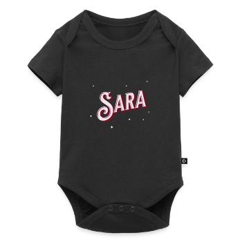 Sara name personalized - Baby Premium short-sleeve bodysuit - black - Front