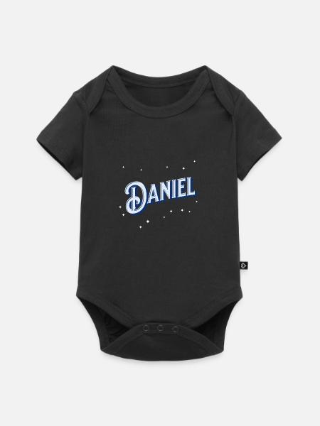 Daniel Namen personalisiert - Baby Premium Kurzarmbody - Schwarz
