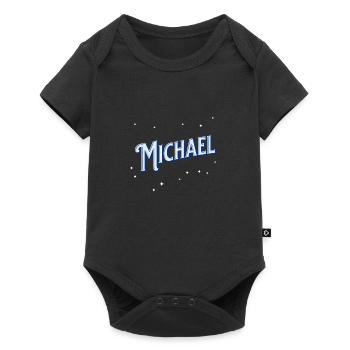 Michael Namen personalisiert - Baby Premium Kurzarmbody - Schwarz - Vorne
