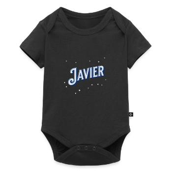Javier nomme des noms personnalisés - Body à manches courtes Premium Bébé - noir - Devant
