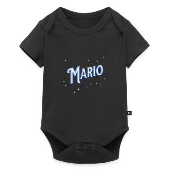 Nom Mario personnalisé - Body à manches courtes Premium Bébé - noir - Devant