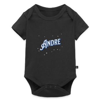 Andre Namen personalisiert - Baby Premium Kurzarmbody - Schwarz - Vorne