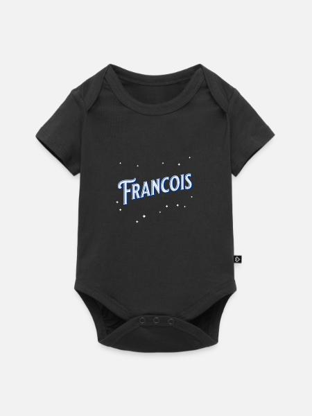 Francois Namen personalisiert - Baby Premium Kurzarmbody - Schwarz
